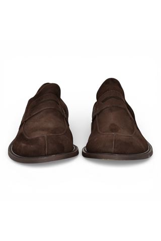 Mocassino uomo Antica Cuoieria in camoscio colore testa di moro. ANTICA CUOIERIA | 23115-TESTA DI MORO